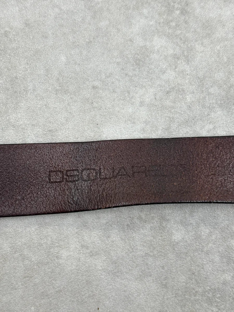 2010s Dsquared2 Dark Brown Leather Lord  Belt ZfyMInXZ 8