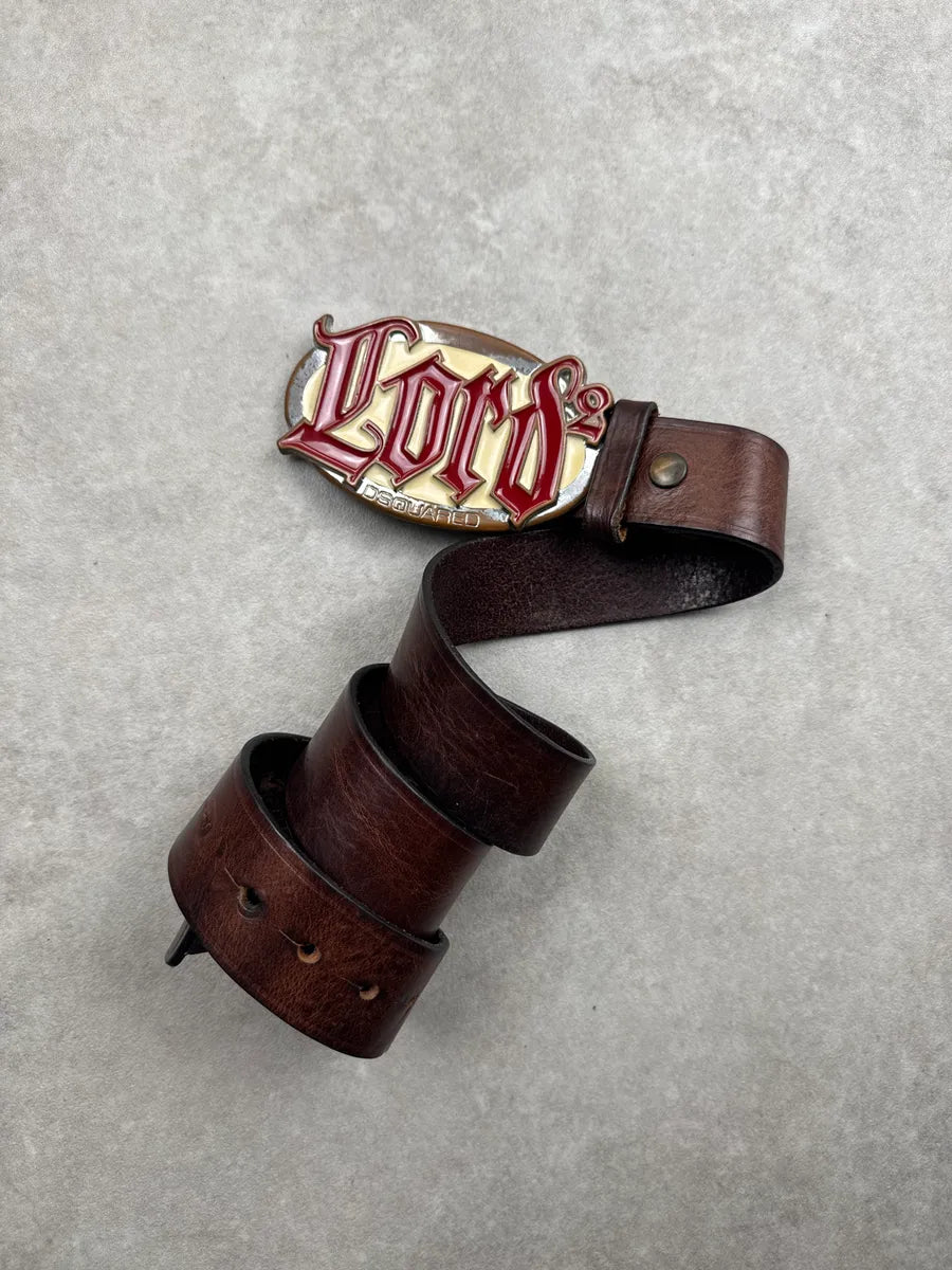 2010s Dsquared2 Dark Brown Leather Lord  Belt ZfyMInXZ 2