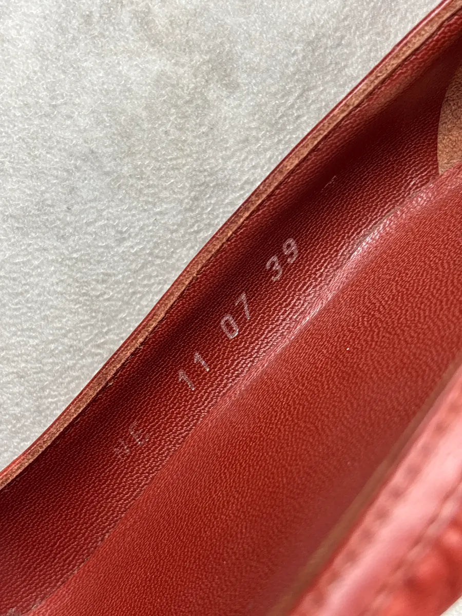 2000s Christian Dior Rust Orange Leather Ruched Charm Heels ZgaTpgmj 11