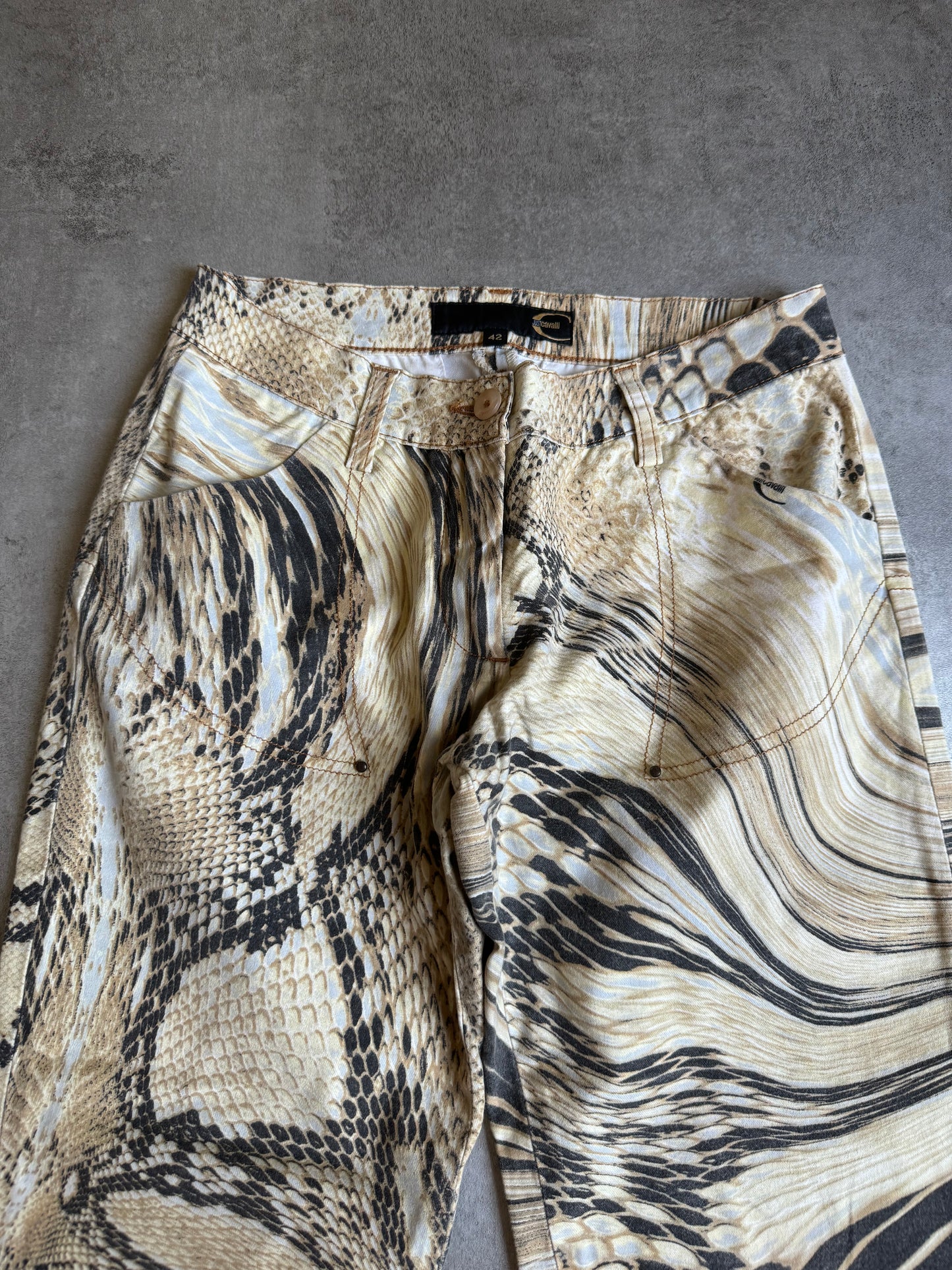 SS2004 Cavalli Glitched Snake Effect Pants  (XS) - 9