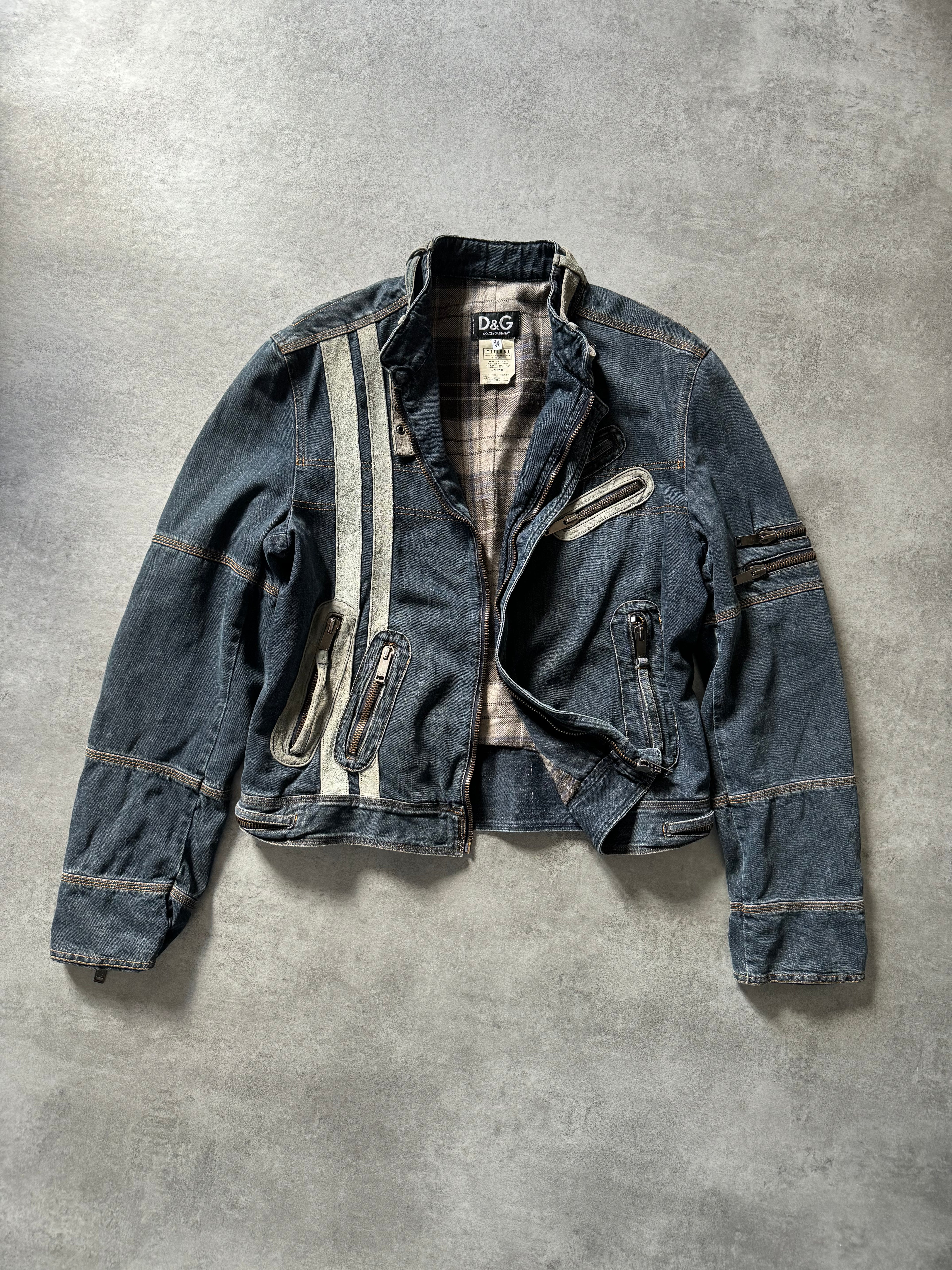 AW2004 Dolce & Gabbana Astro Denim Biker Jacket (L) – Dolce Vita Hub AW2004 Dolce & Gabbana Astro Denim Biker Jacket (L) – Dolce Vita Hub