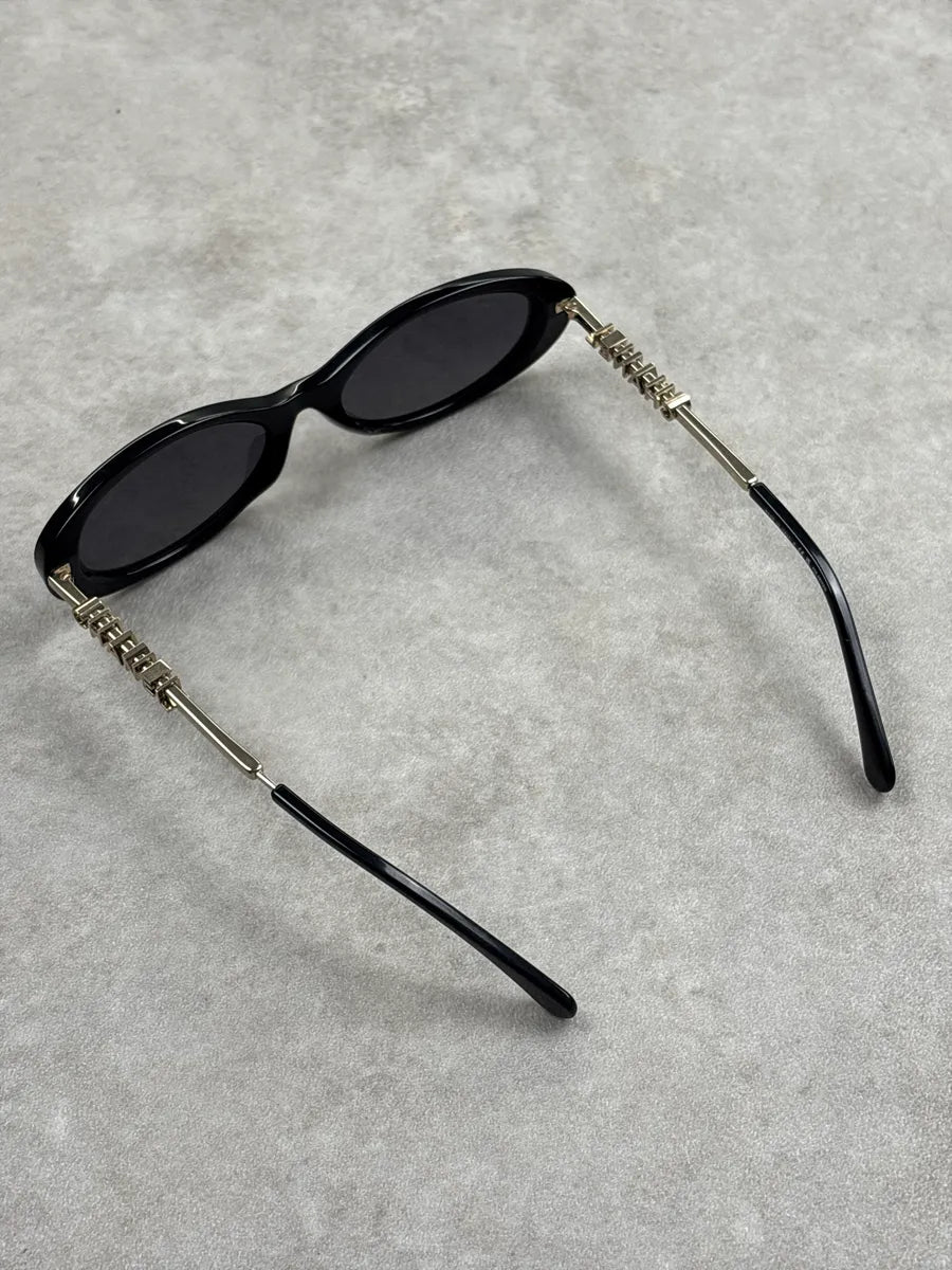 Chanel Black Acetate Logo Sunglasses ZkROtpzl 6