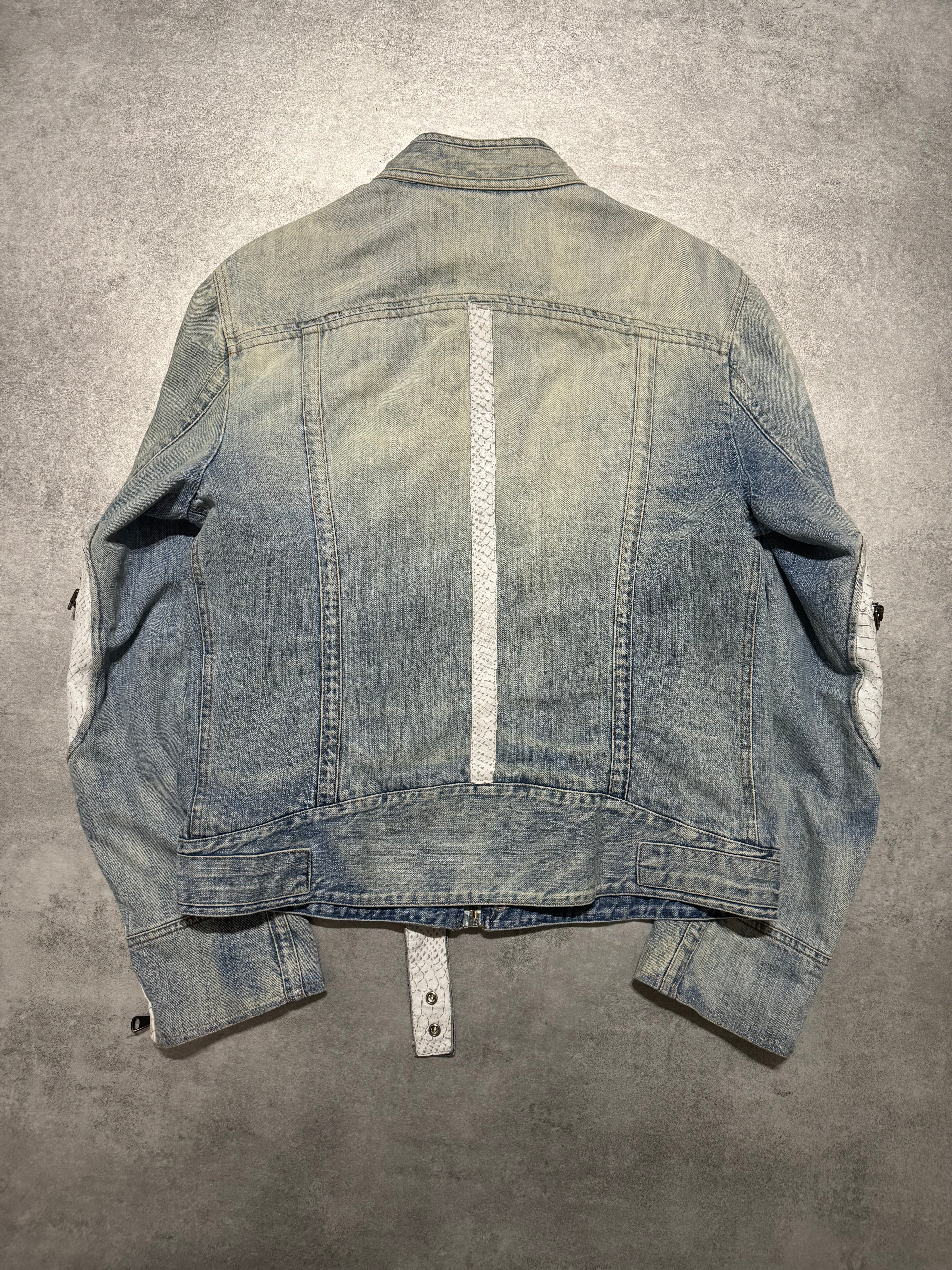 SS2005 Dolce & Gabbana Apocalyptic Biker Denim Jacket (M/L) - 7