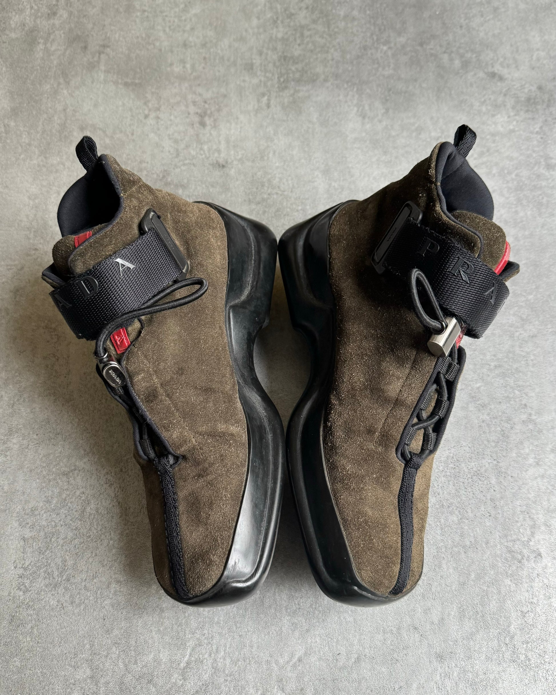 SS2000 Prada Army Green Suede Hiking Boots (39) - 8