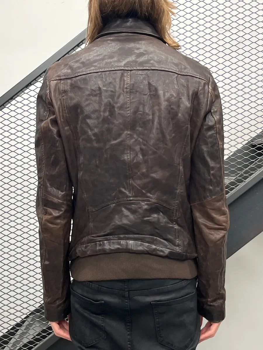 2000s Dolce & Gabbana Dark Brown Superfreak Multi-Pocket Leather Jacket ZmQaOiyT 2