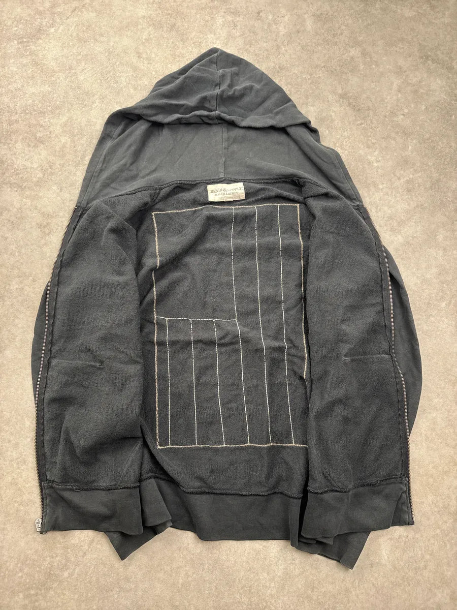 2010s Ralph Lauren Black Eagle Flag Back Patch Zip-Up Hoodie ZnPZiAPF 7