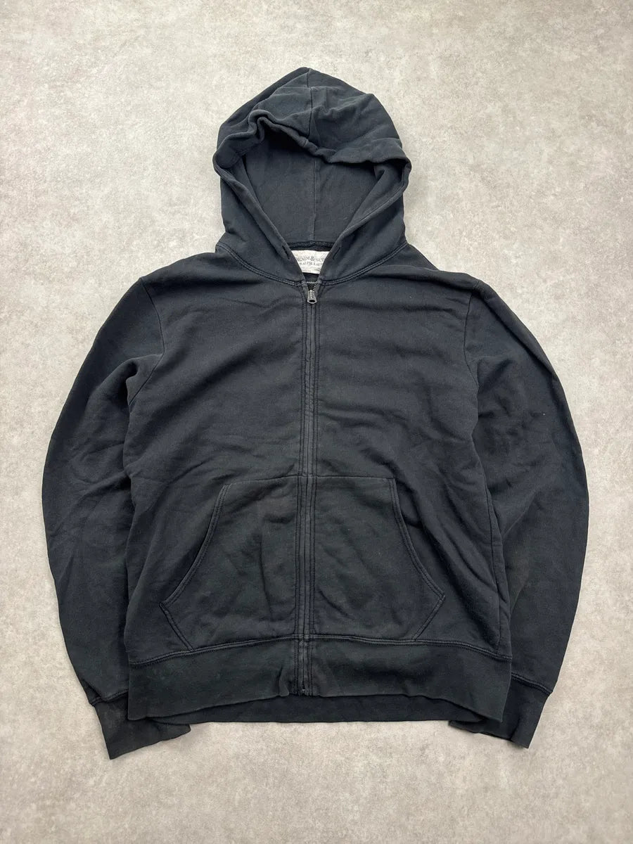 2010s Ralph Lauren Black Eagle Flag Back Patch Zip-Up Hoodie ZnPZiAPF 1