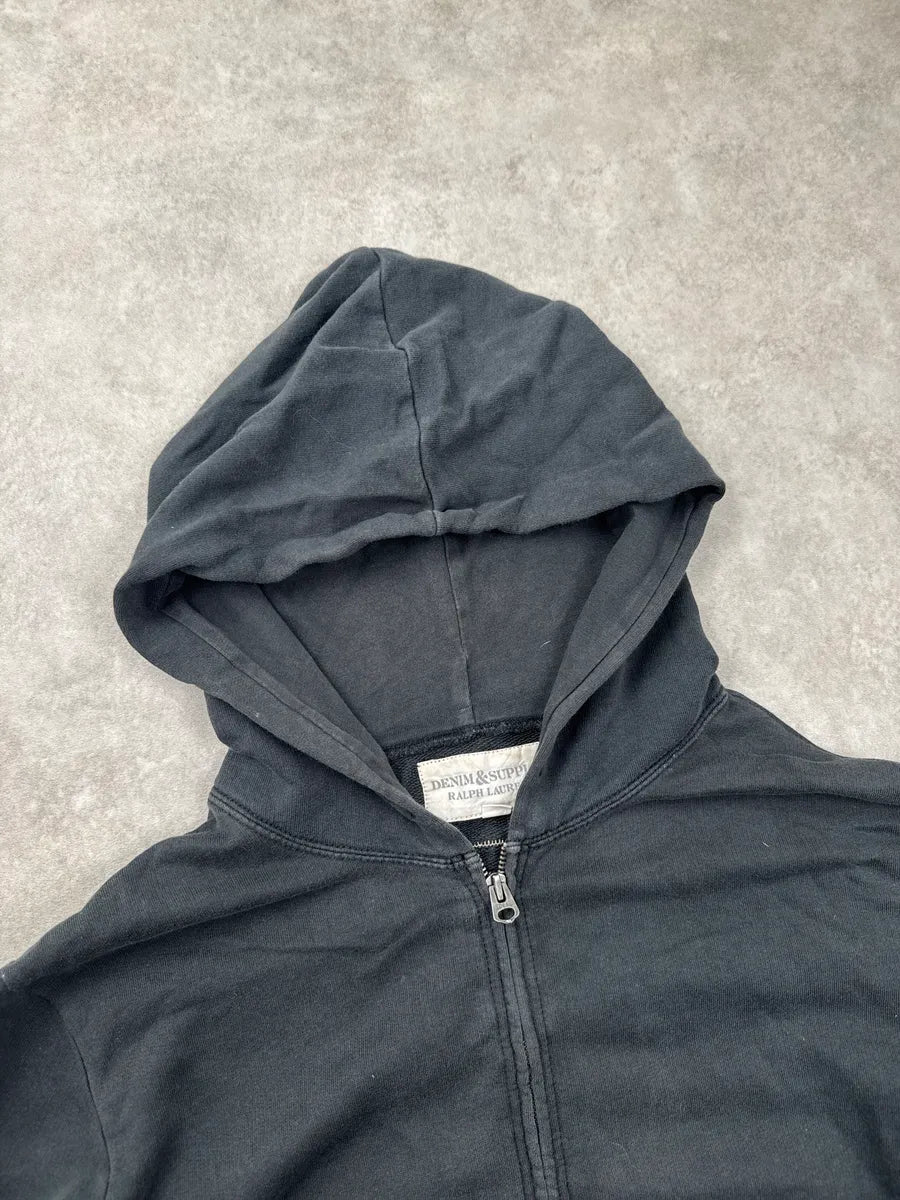2010s Ralph Lauren Black Eagle Flag Back Patch Zip-Up Hoodie ZnPZiAPF 10
