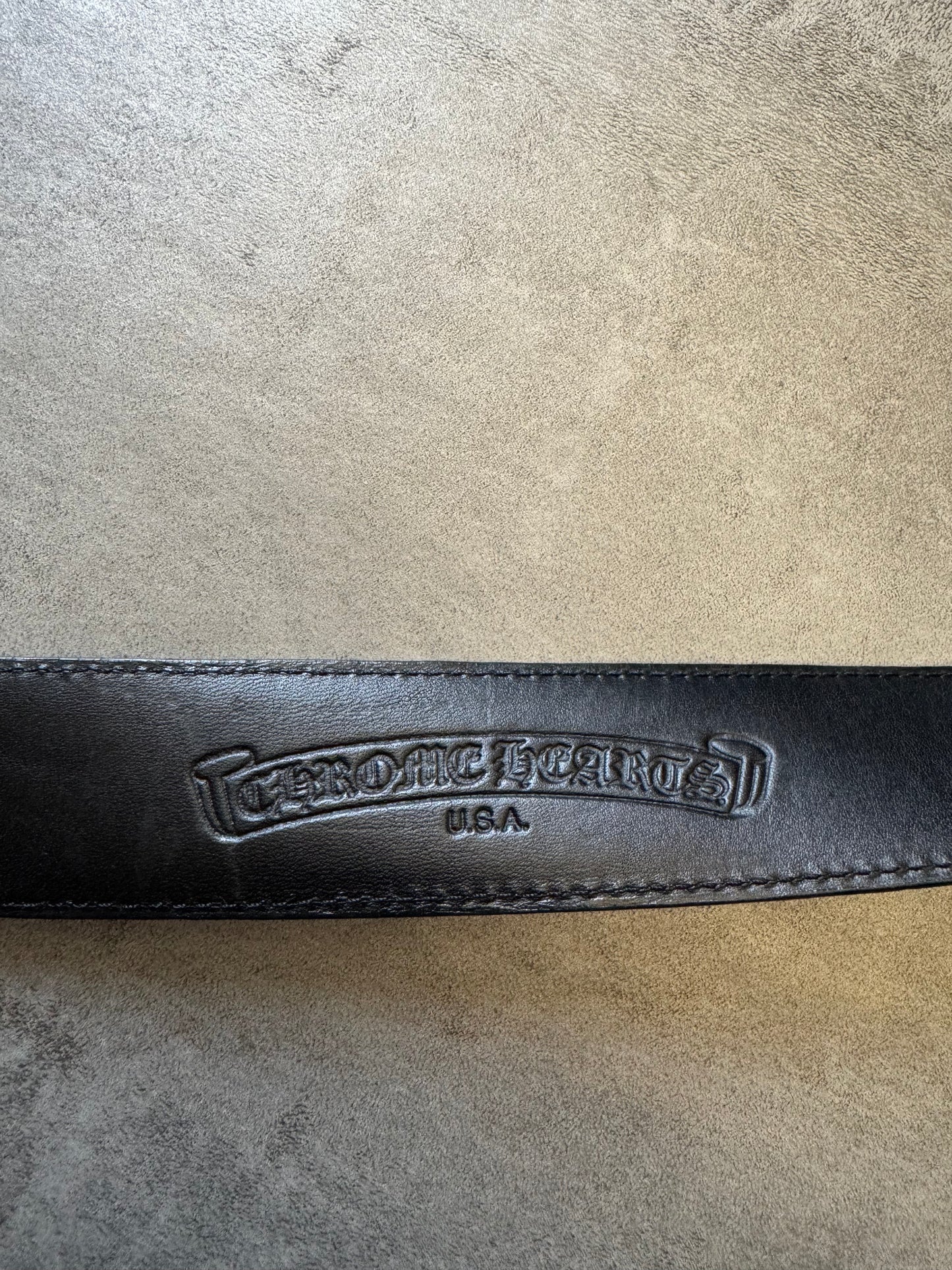 Chrome Hearts Rolling Stones Silver Leather Belt (OS) - 11