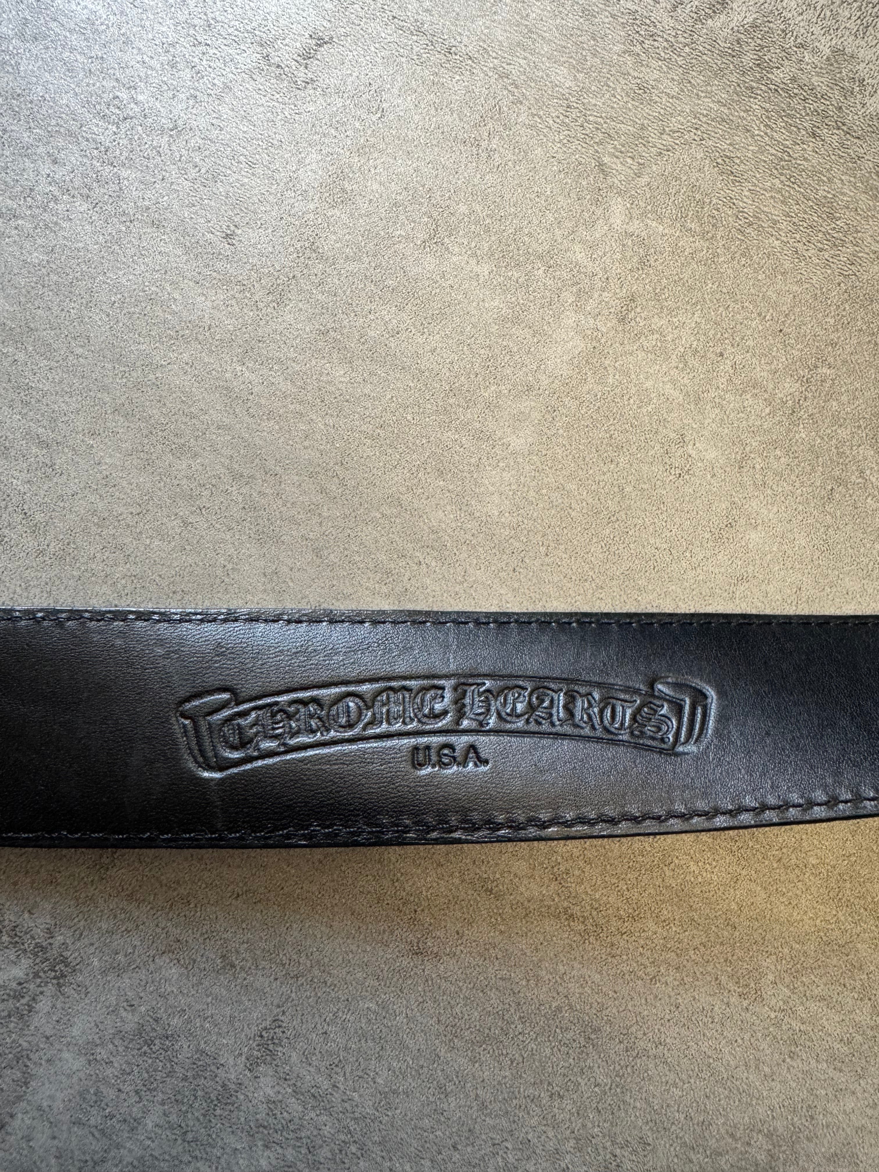 Chrome Hearts Rolling Stones Silver Leather Belt (OS) - 11
