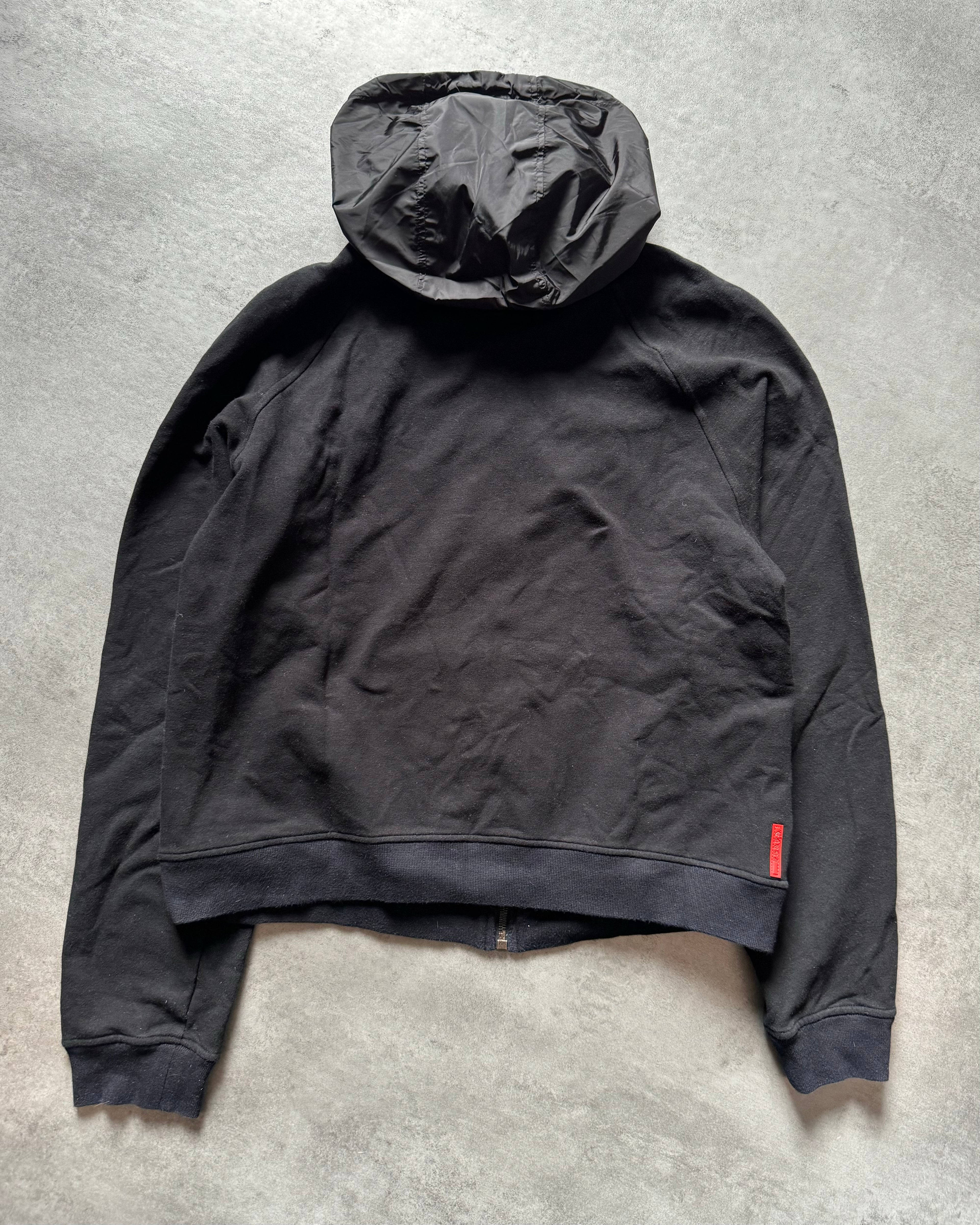 AW2010 Prada Black Sweater Nylon Hooded (S) - 2