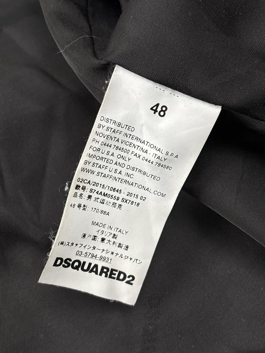 AW2015 Dsquared2 Black Leather Pony Hair Panel Biker Jacket ZsDeAhqj 11