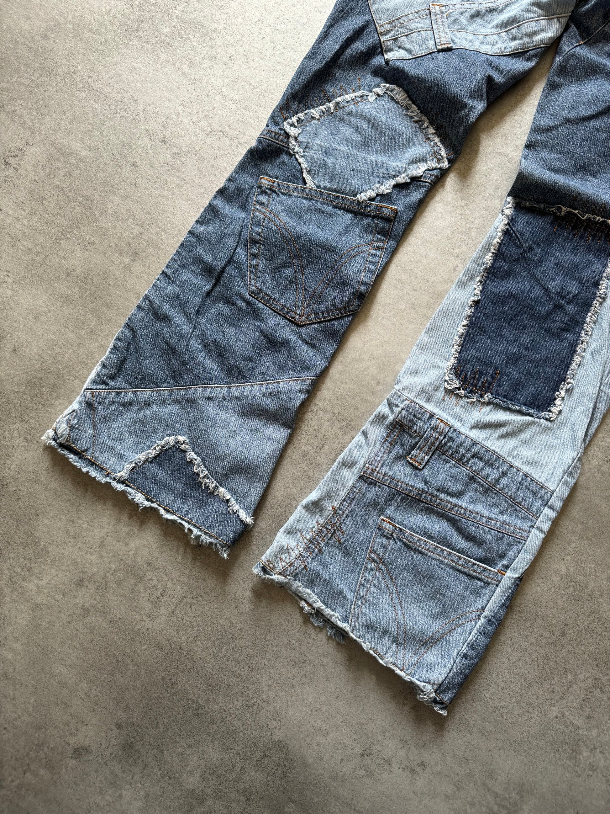 2000s Dolce & Gabbana Patchwork Elevated Denim Jeans  (S) - 3