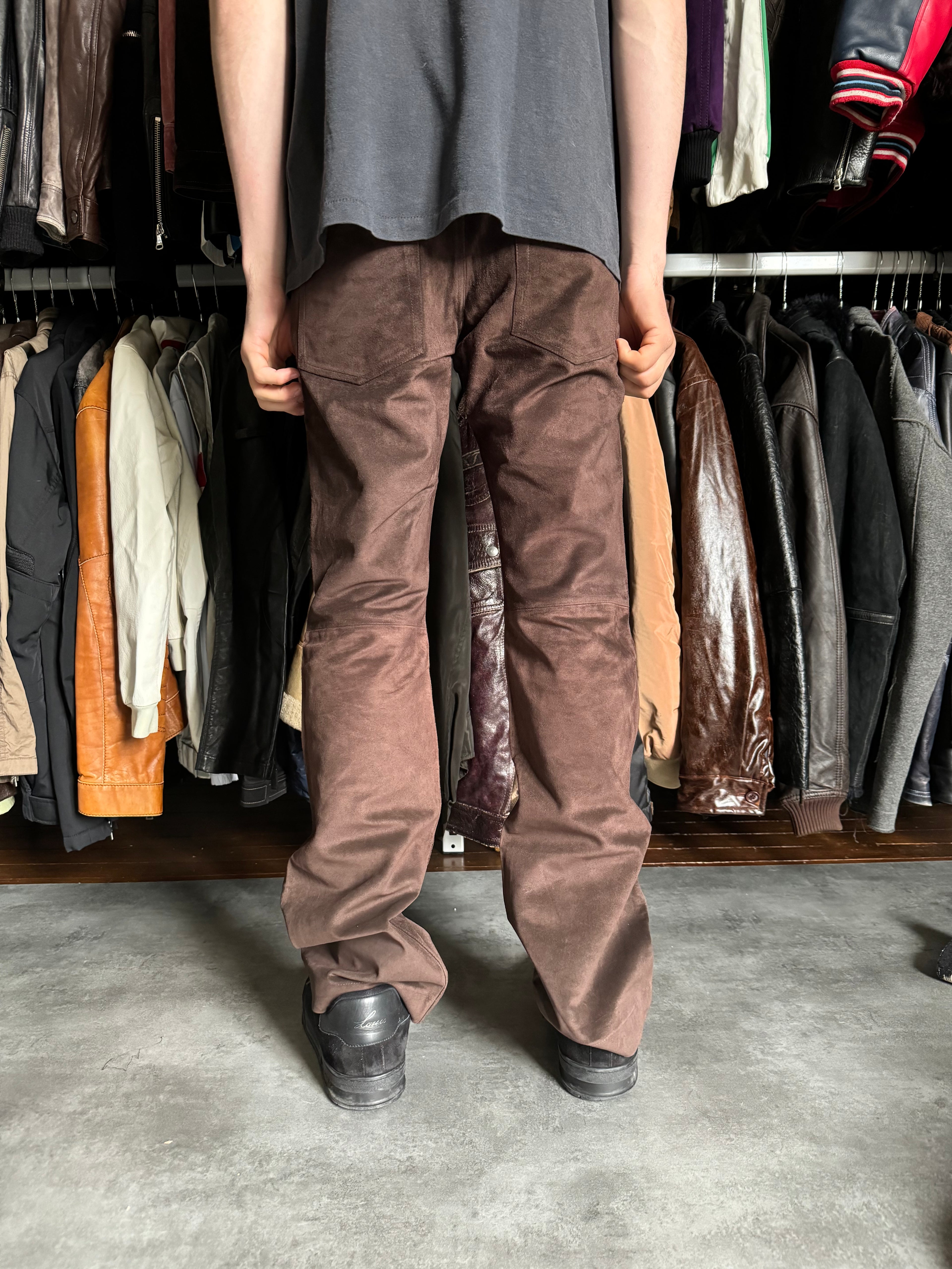 Roberto Cavalli Brown Leather Soft Pants (M) - 4