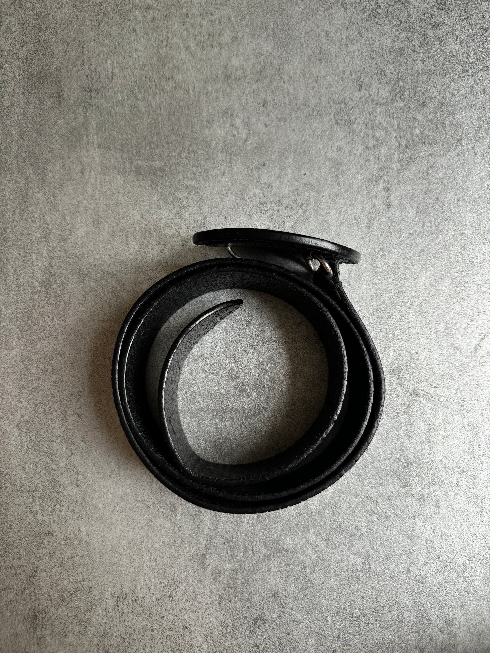 Maison Martin Margiela Bubble Hive Effect Black Leather Belt (OS) - 4