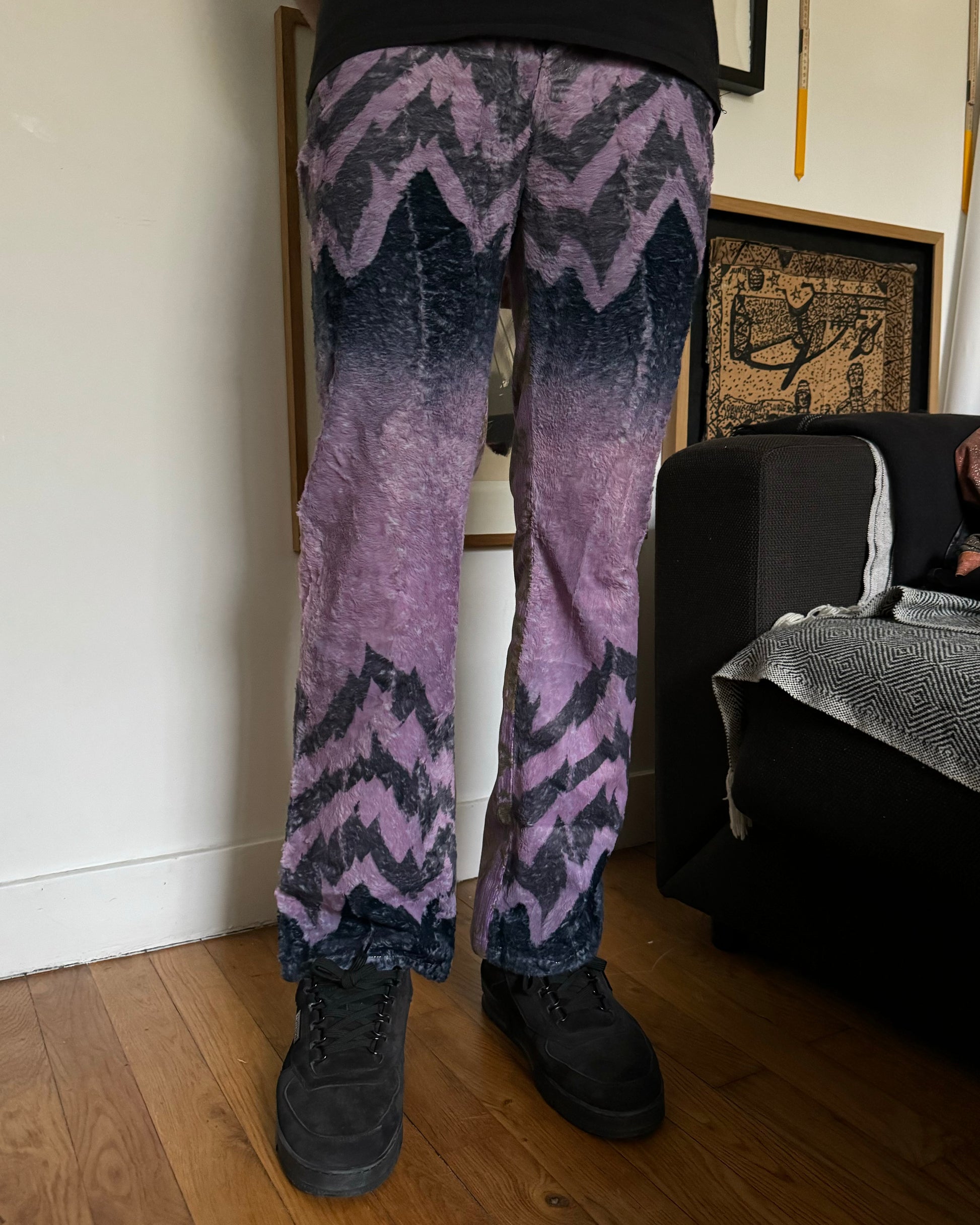 SS2005 Cavalli Mountain Peninsula Purple Relaxed Pants (S) - 2