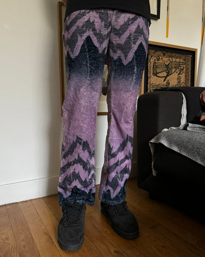 SS2005 Cavalli Mountain Peninsula Purple Relaxed Pants (S) - 2