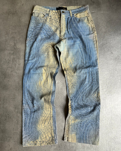 SS2002 Cavalli Eroded Sky & Sand Pants (S) - 1