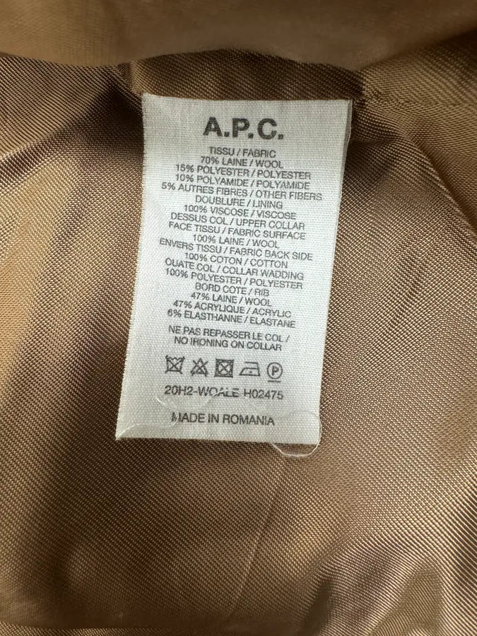 A.P.C Beige Classy Wool White Collar Jacket kfosmJo 10