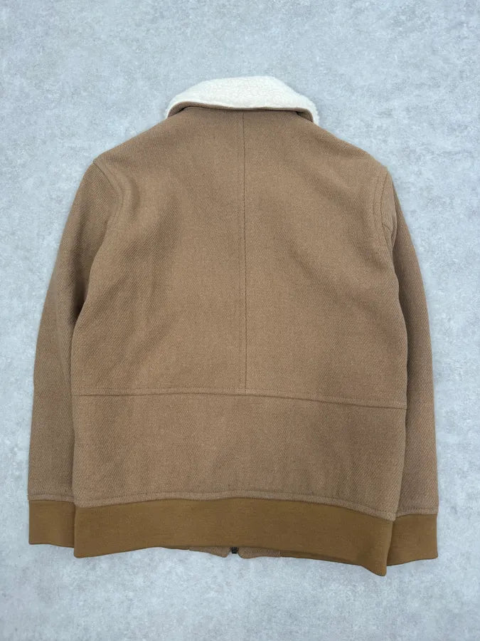A.P.C Beige Classy Wool White Collar Jacket kfosmJo 6