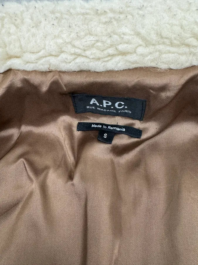 A.P.C Beige Classy Wool White Collar Jacket kfosmJo 9