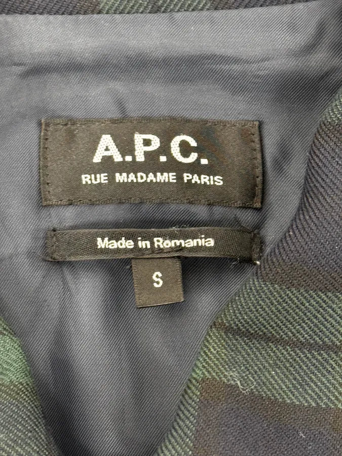 A.P.C College Tartan Navy & Green Jacket rybyHSA 9