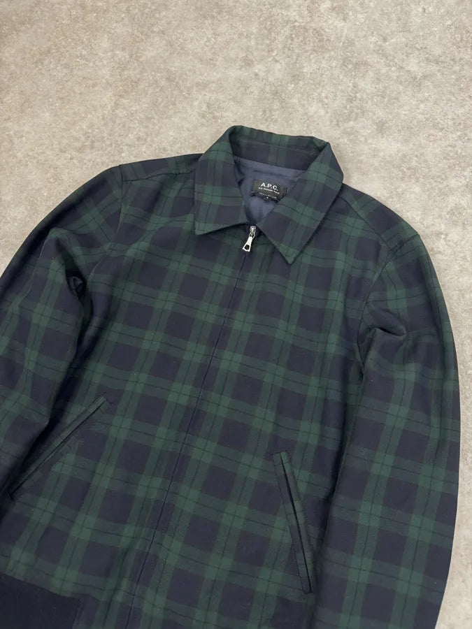 A.P.C College Tartan Navy & Green Jacket rybyHSA 4