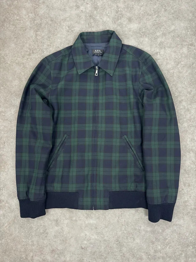 A.P.C College Tartan Navy & Green Jacket rybyHSA 0