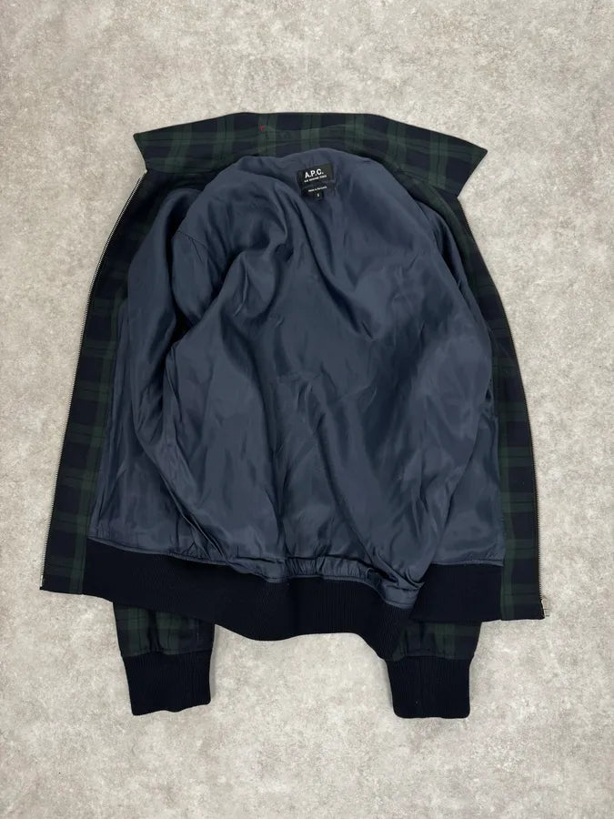 A.P.C College Tartan Navy & Green Jacket rybyHSA 6