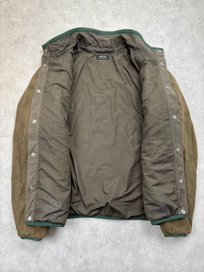 A.P.C khaki Green Fleece Light Jacket  IqebSlC 6
