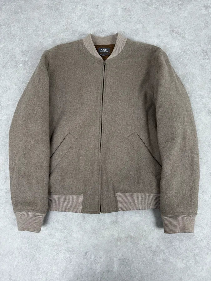 A.P.C. Beige Classy Wool Bomber Jacket MUcxvcI 0