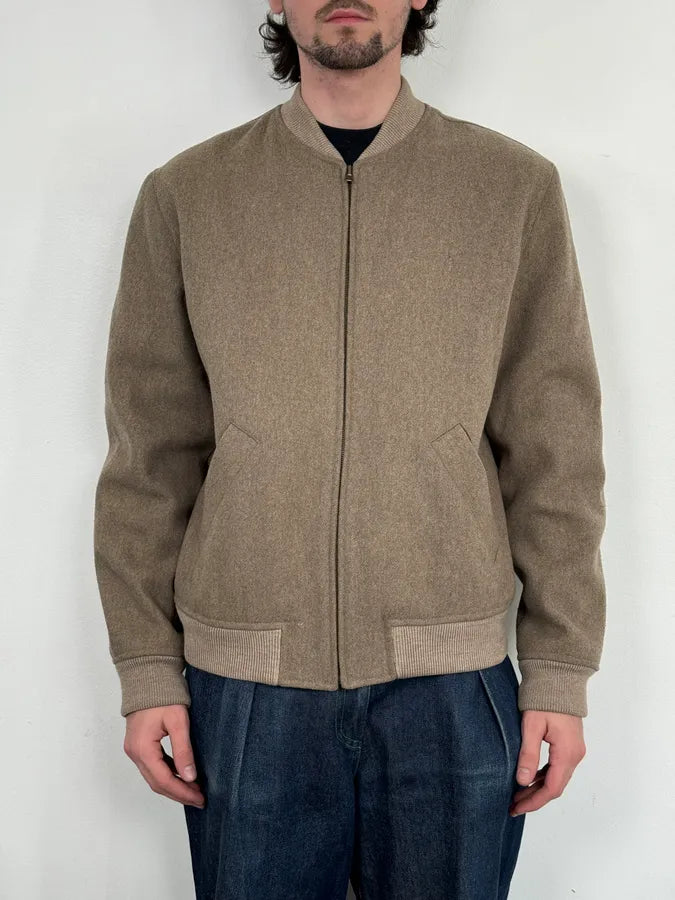 A.P.C. Beige Classy Wool Bomber Jacket MUcxvcI 1