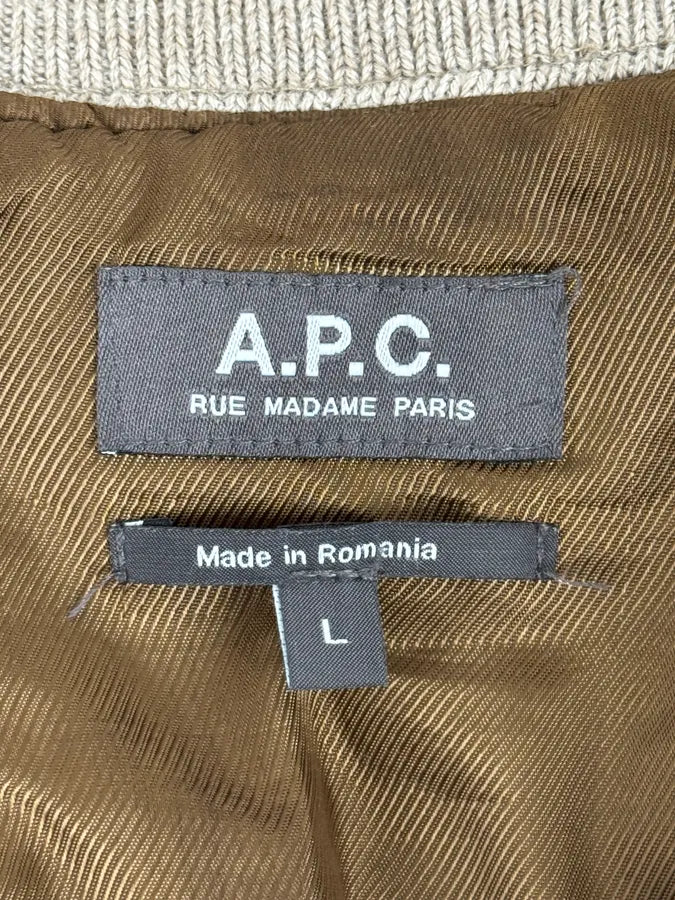 A.P.C. Beige Classy Wool Bomber Jacket MUcxvcI 10