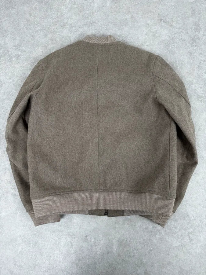 A.P.C. Beige Classy Wool Bomber Jacket MUcxvcI 3