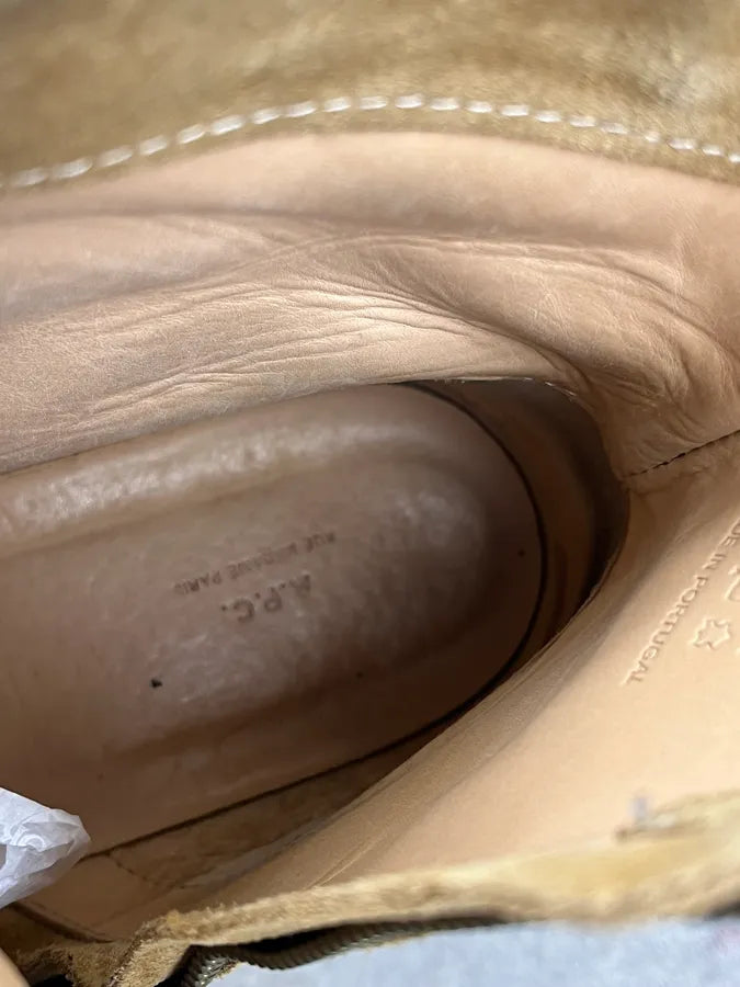 A.P.C. Beige Suede Leather Zip Boots dATopzR 8