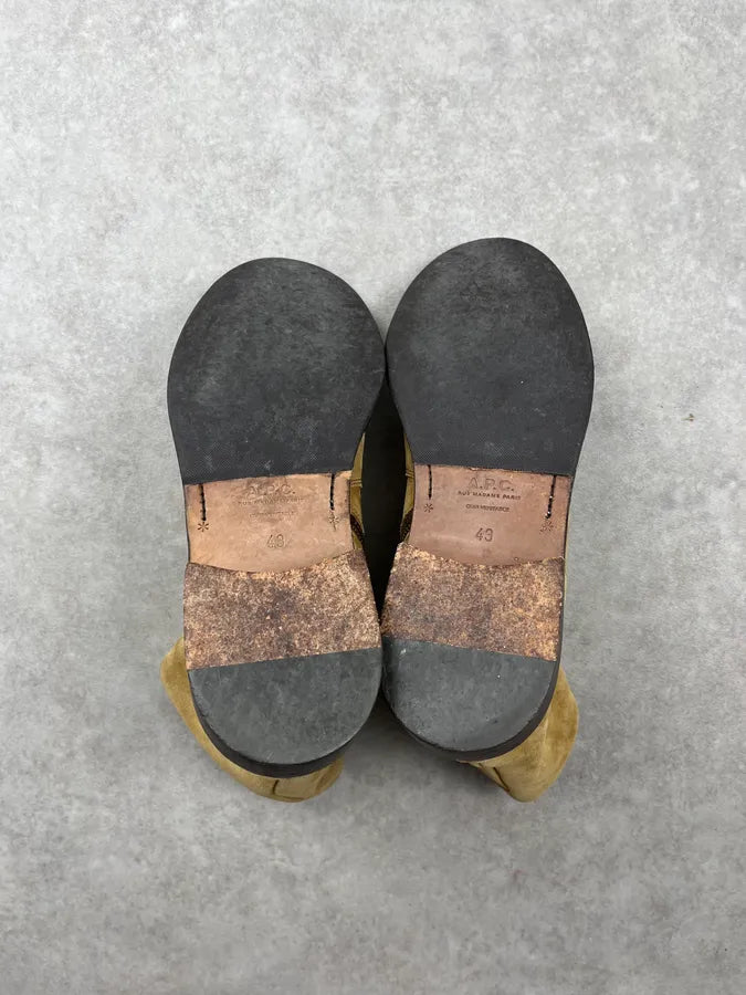 A.P.C. Beige Suede Leather Zip Boots dATopzR 6