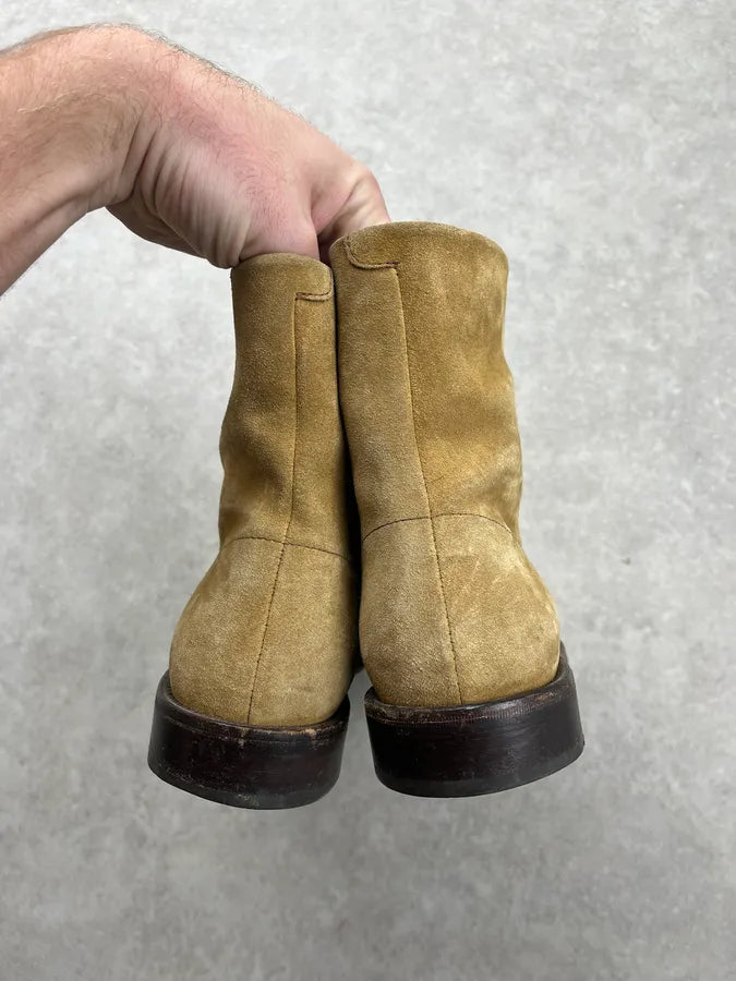 A.P.C. Beige Suede Leather Zip Boots dATopzR 5