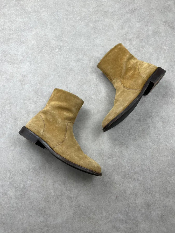 A.P.C. Beige Suede Leather Zip Boots dATopzR 2