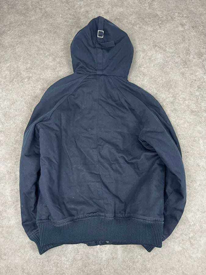A.P.C. Navy Aviator Fur Hooded Bomber Jacket vFKjRUl 4