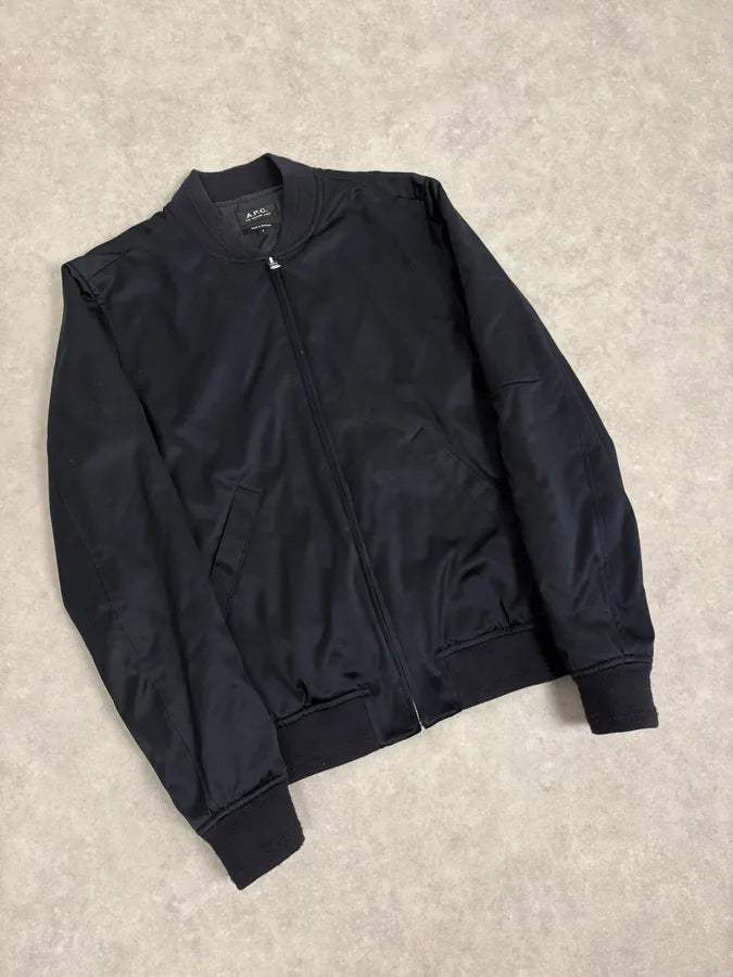 A.P.C. Black Nylon Zip-Pocket  Bomber Jacket LSUfSaY 3