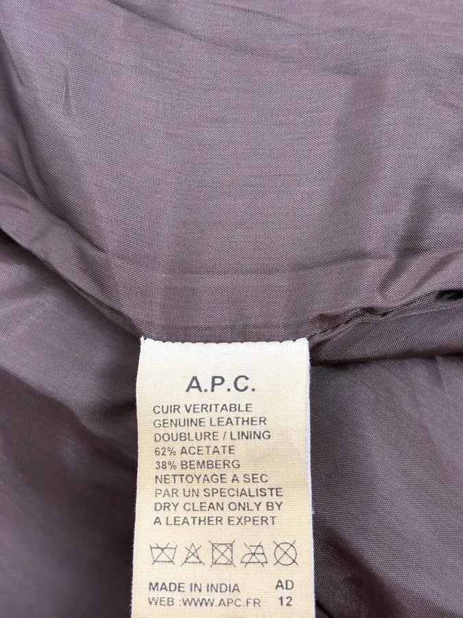 A.P.C. Black Buttoned Leather Minimalist Jacket PTlEoFi 9