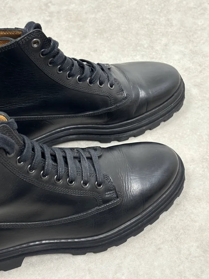 A.P.C. Black Leather Lace-Up Boots Chunky Sole Size 42 RiKFYdN 4