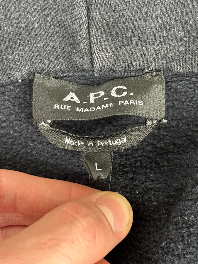 A.P.C. Navy Minimalist Zip-up Hoodie WxWbGey 7