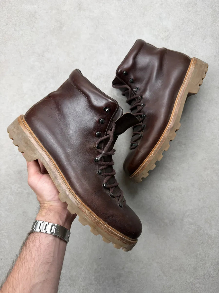 A.P.C. Brown Leather High Daily Mountain Boots lKtZdbA 0
