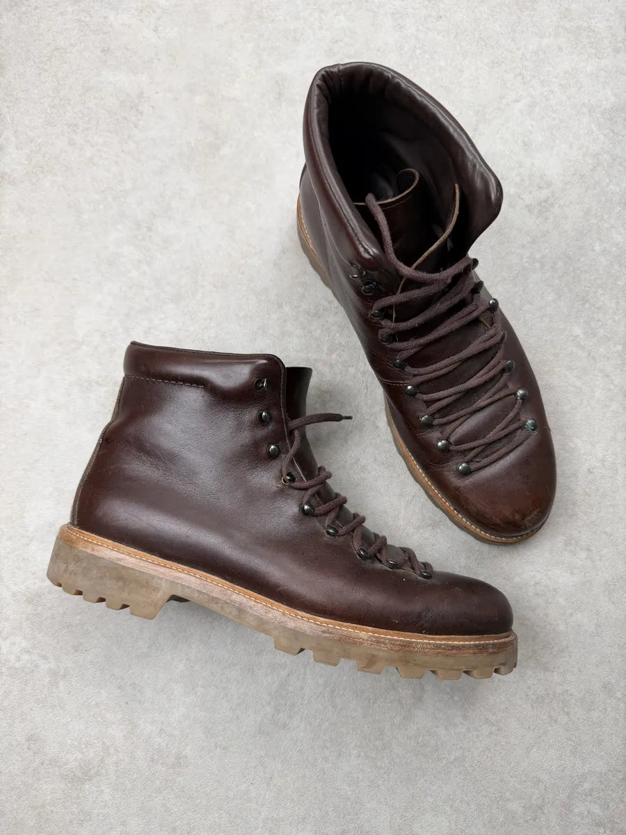 A.P.C. Brown Leather High Daily Mountain Boots lKtZdbA 1