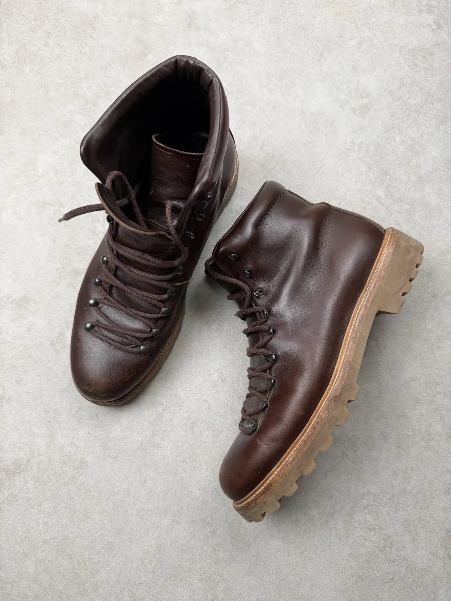 A.P.C. Brown Leather High Daily Mountain Boots lKtZdbA 2