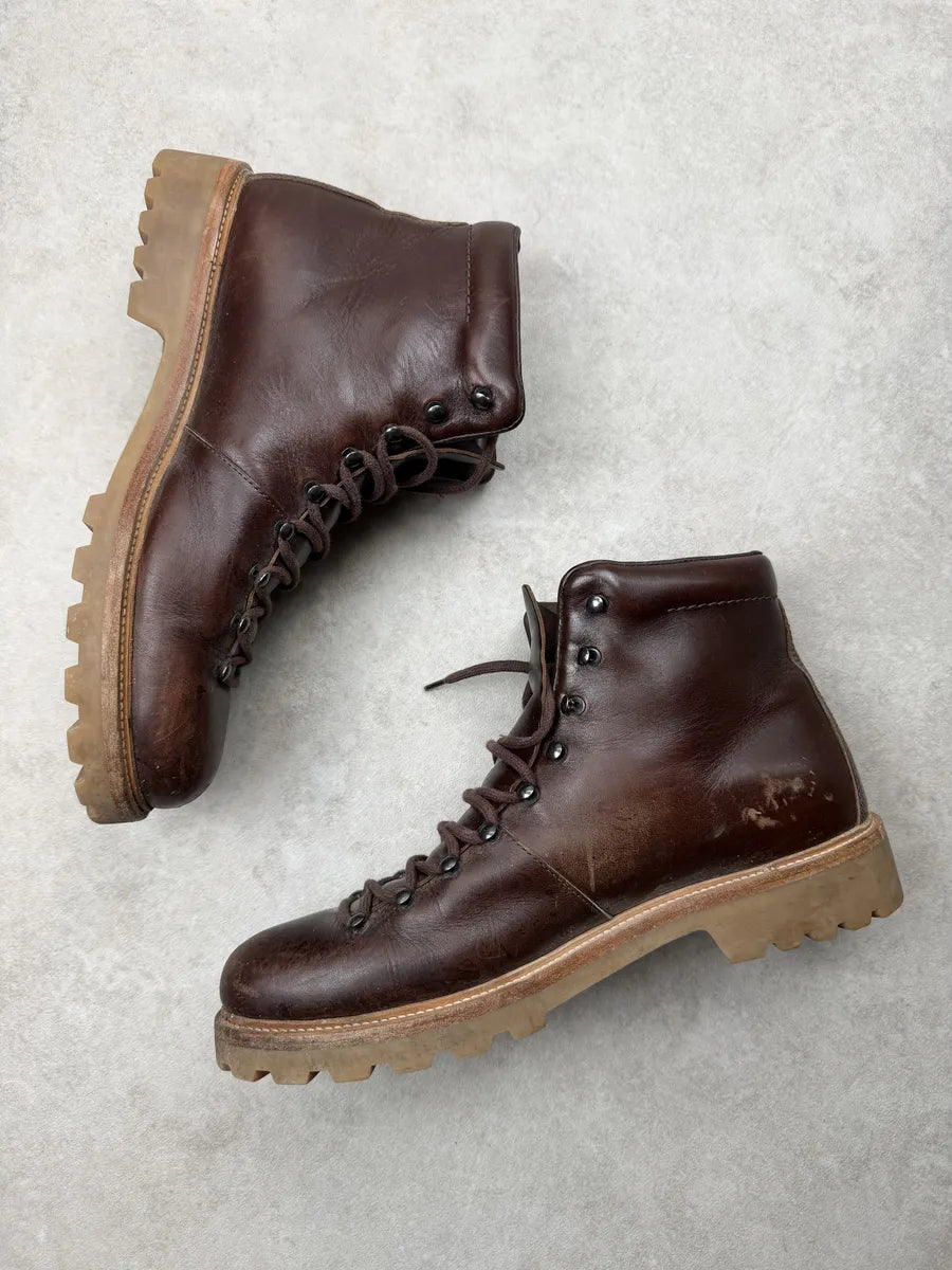 A.P.C. Brown Leather High Daily Mountain Boots lKtZdbA 3