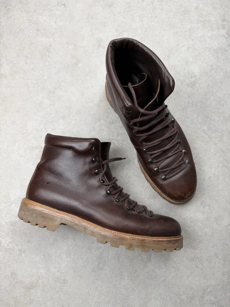 A.P.C. Brown Leather High Daily Mountain Boots lKtZdbA 4
