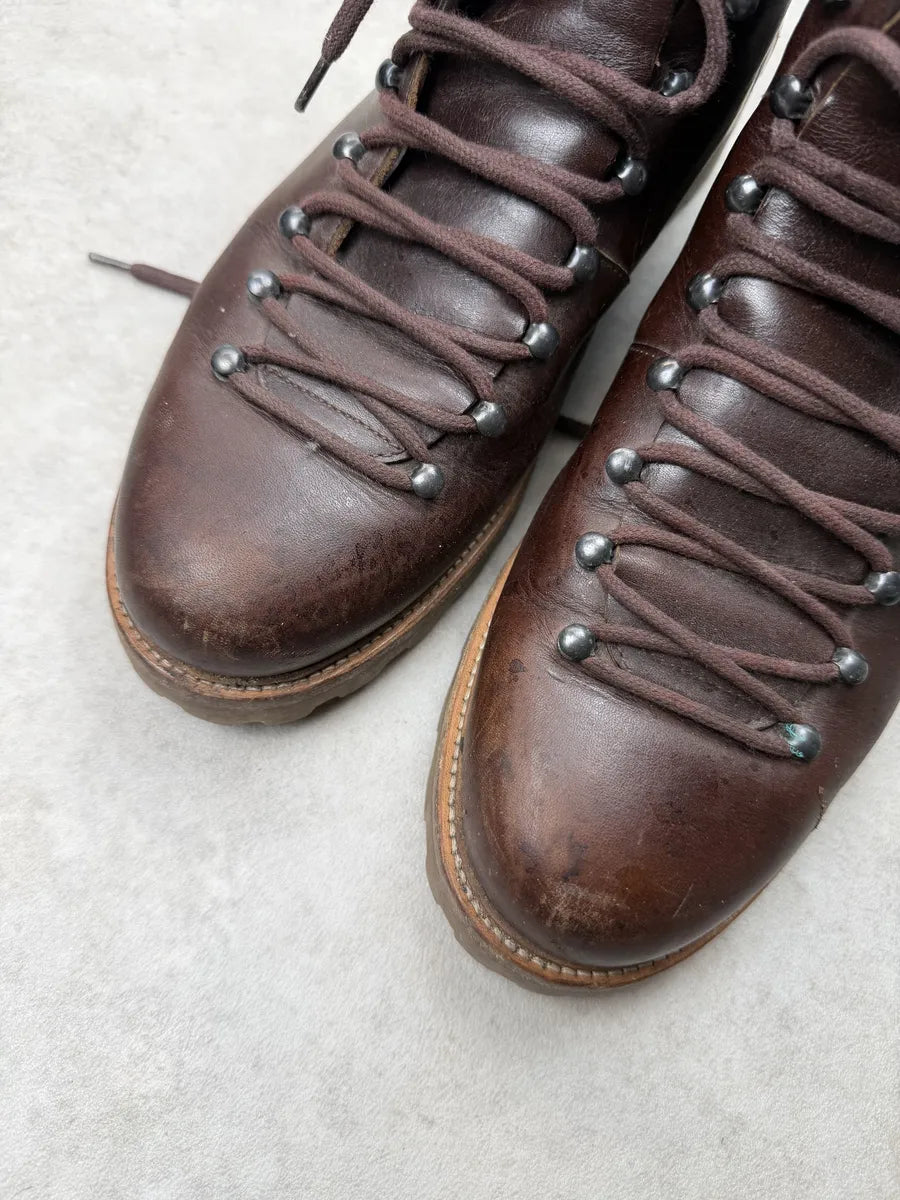 A.P.C. Brown Leather High Daily Mountain Boots lKtZdbA 7