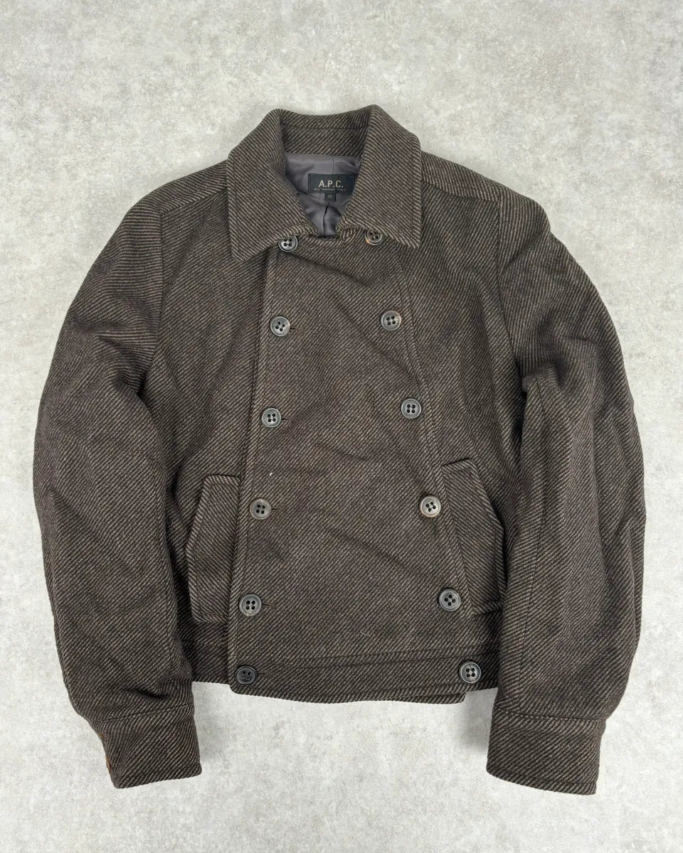 A.P.C. Brown Wool Light Buttoned Officer Jacket Lyapmty 0